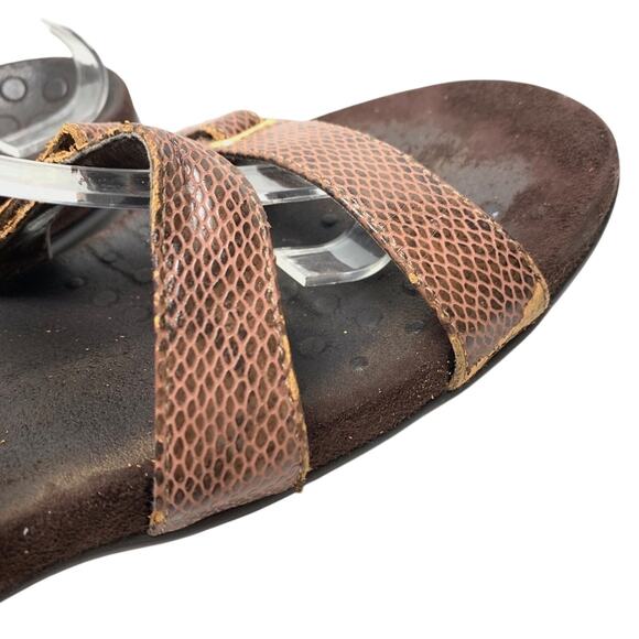 Vionic Aubrey Slip On Snake Print Slides Brown Sandals Flip Flops Casual Shoes 9 - Picture 16 of 16